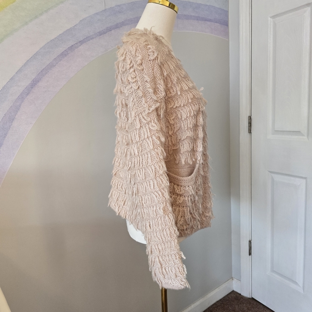 Blu Pepper | Small | Shaggy Knit Cardigan With Pockets - Picture 4 of 10